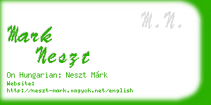 mark neszt business card
